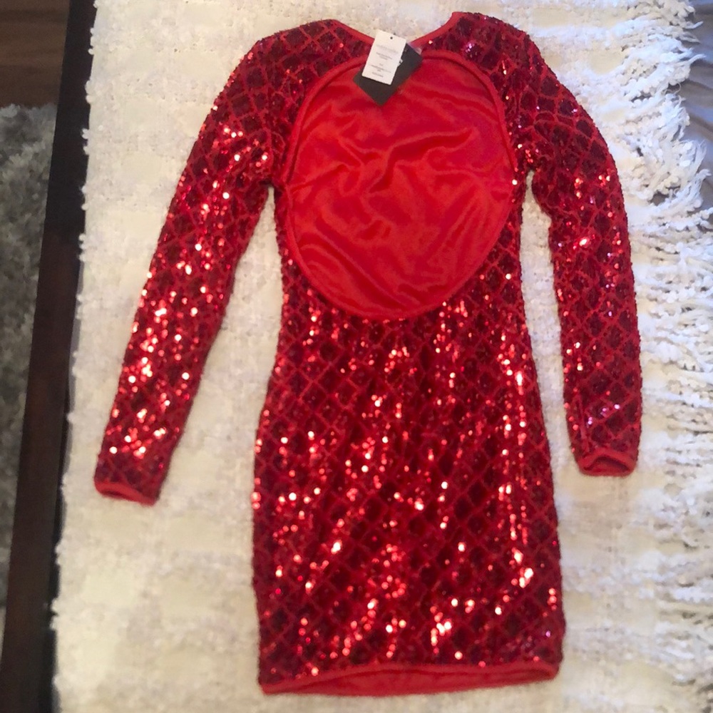 Brand New red sequin mini dress